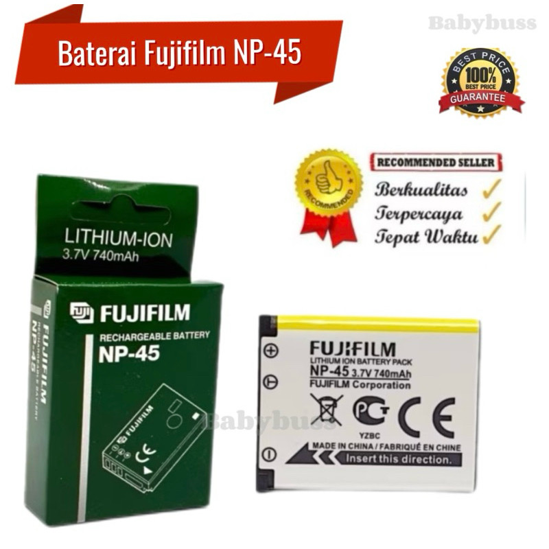 Baterai Fujifilm NP -45  NP 45A for charger Bc-45  battery nz100fd jz500 z110 xp80 j10 20fd z1000exr