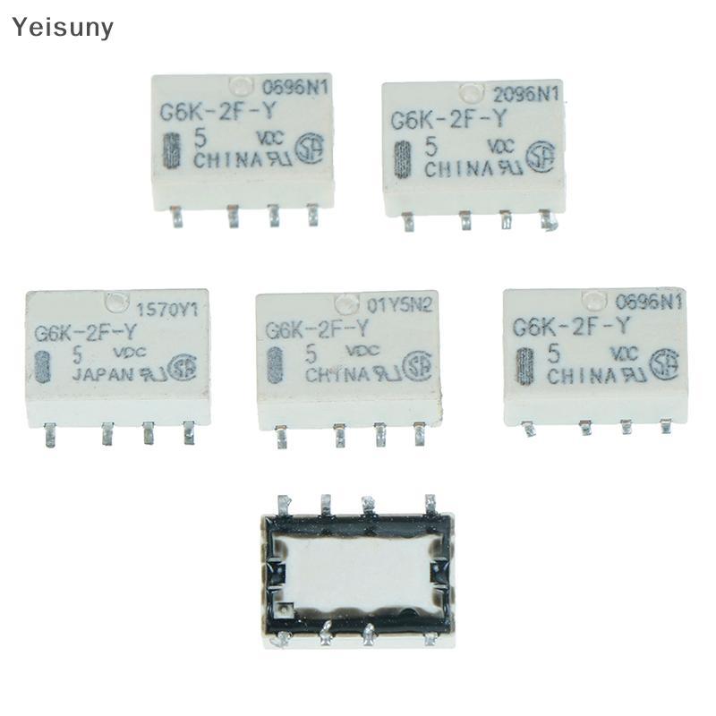 [Yei] 5 ชิ้น dc 5v smd g6k-2f-y รีเลย์สัญญาณ 8pin สําหรับรีเลย์ omron COD