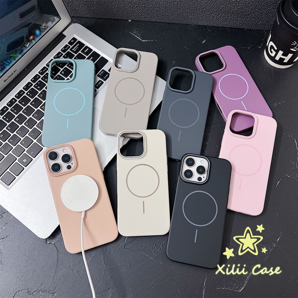 เคสไอโฟน13 15 สำหรับIPhone 15 17 16 Air 11 14 12 13 Pro Max 7 8 15 14 16 Plus เคสแม่เหล็กสีมอรานดี้สงกรานต์ฮิต