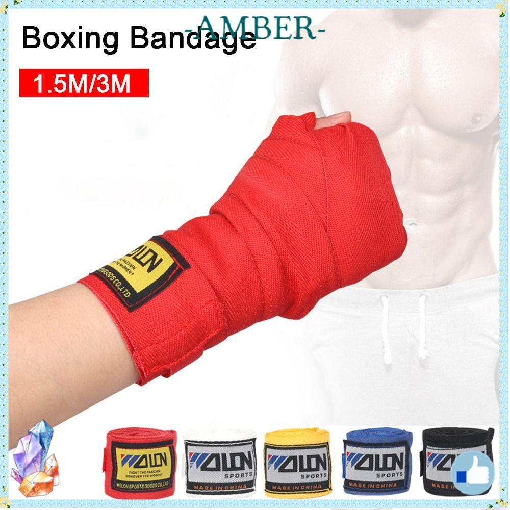 AMBER 2 Rolls Boxing Wraps, Hand Wraps Belt Sanda Kick Boxing Bandage, Combat Protect Sports Strap M