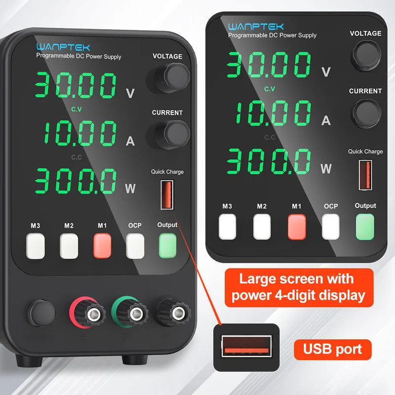 Wanptek 30V 5A 10A Switching Power Supply 3 กลุ่มหน่วยความจําจัดเก็บห้องปฏิบัติการทํางานReglowated P