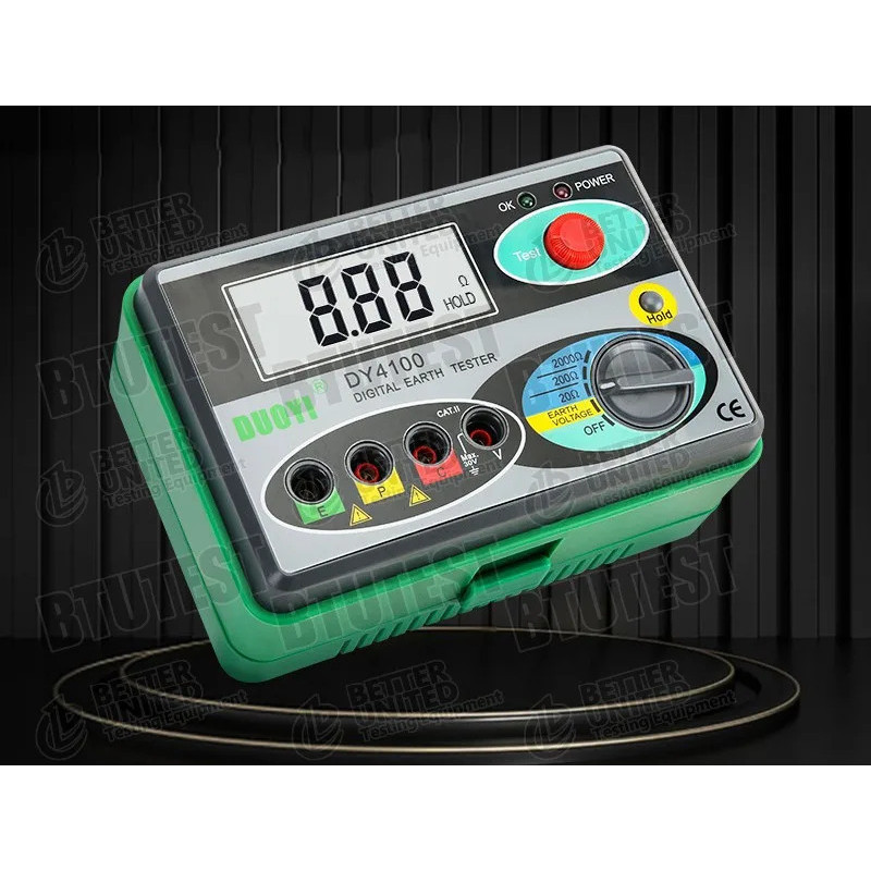 DY4100 ฉนวนกันความร้อน Digital Earth Ground Resistance Ohm Tester Earth Resistance Tester