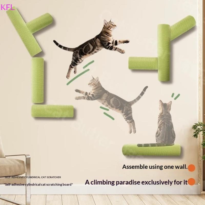 (KFL) แนวตั้ง Cat Scratching Board ติดผนังแมว Tree Self-Adhesive แมว Scratching โพสต์ผนังแมวของเล่นปีนบันได Wall Decal ขายร้อน
