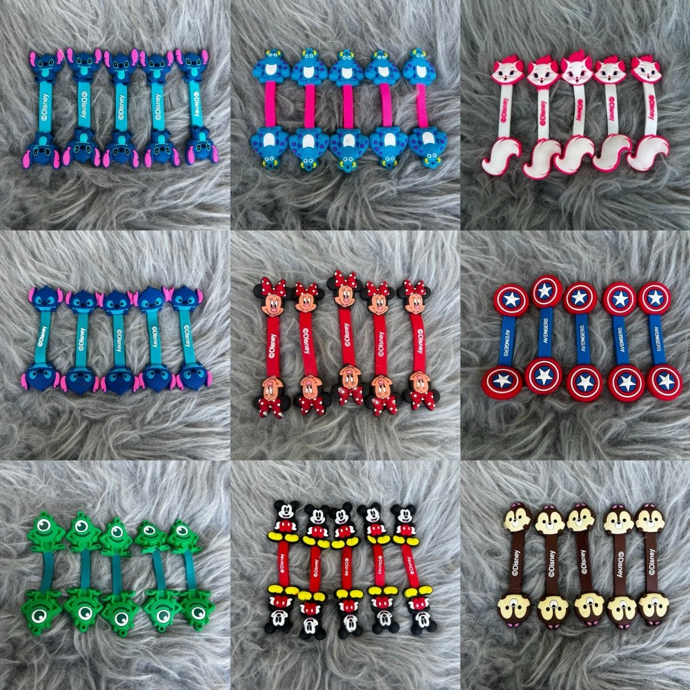 5 ชิ้น/ล็อตการ์ตูนยางมัลติฟังก์ชั่นข้อมูลสาย Winder Cable Protector น่ารักการ์ตูน Snap ปุ่มสายไฟ Winder