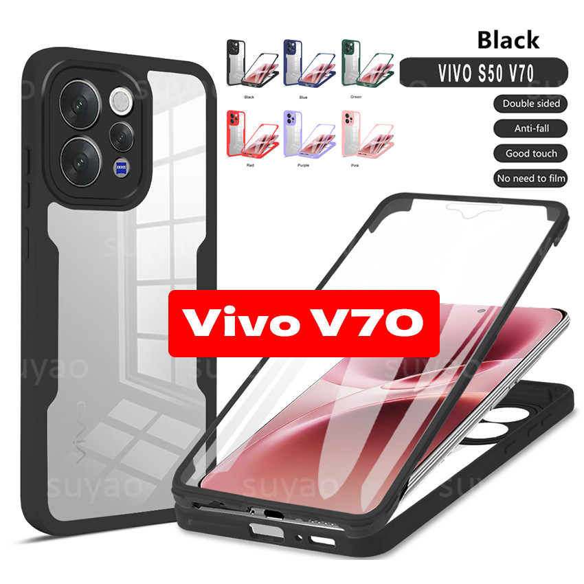 สําหรับ Vivo V70 5G 2026 เคสโทรศัพท์ Full Body 2 In 1 ปลอกสองด้าน VivoV70 Lite VivoV70Lite V60 Protector 360 ด้านหน้า + ด้านหลังกันกระแทกซิลิคอนปกหลัง