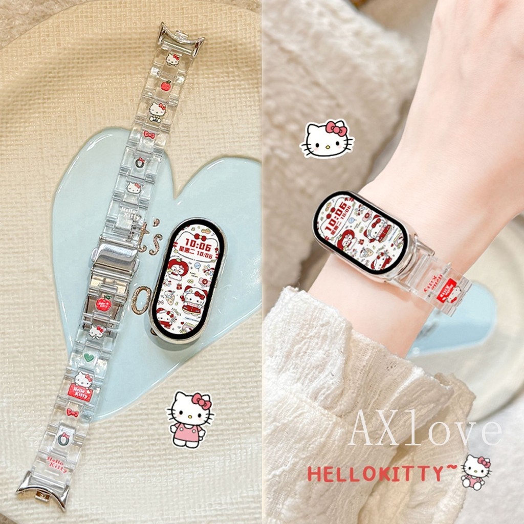 สายเรซิ่นใสสําหรับ เสี่ยวหมี่ ไมล์ วงดนตรี 10 9 8 7 6 5 4 3 สร้อยข้อมือสายนาฬิกาข้อมือสําหรับ ไมล์ วงดนตรี 9 10 มือโปร อุปกรณ์เสริมสายรัดข้อมือ