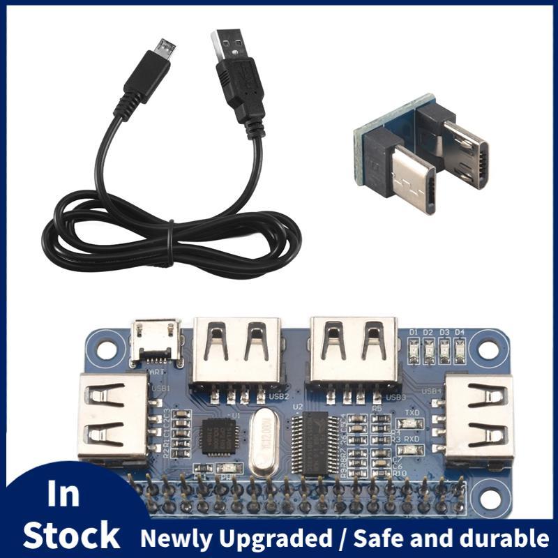 4 พอร์ต USB HUB HAT สําหรับ 3 / 2 / Zero W บอร์ดขยาย USB ถึง UART สําหรับ Serial Debacation ใช้งานร่