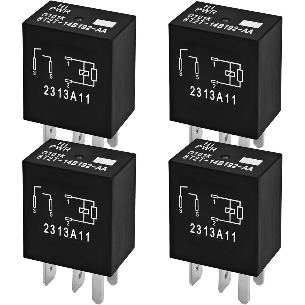 4PCS 8T2T-14B192-AA รีเลย์ – รีเลย์ยานยนต์ 4 พิน 12VDC – เปลี่ยน OEM สําหรับเลือกยานพาหนะ Ford