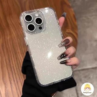 เคสไอโฟน 17 สำหรับ IPhone 16 13 11 15 12 17 Pro Max 15 16 7 8 14 Plus XR X XS Max ซอกขั้นสูงที่น่ารักแป้งกลิตเตอร์ปกปิด