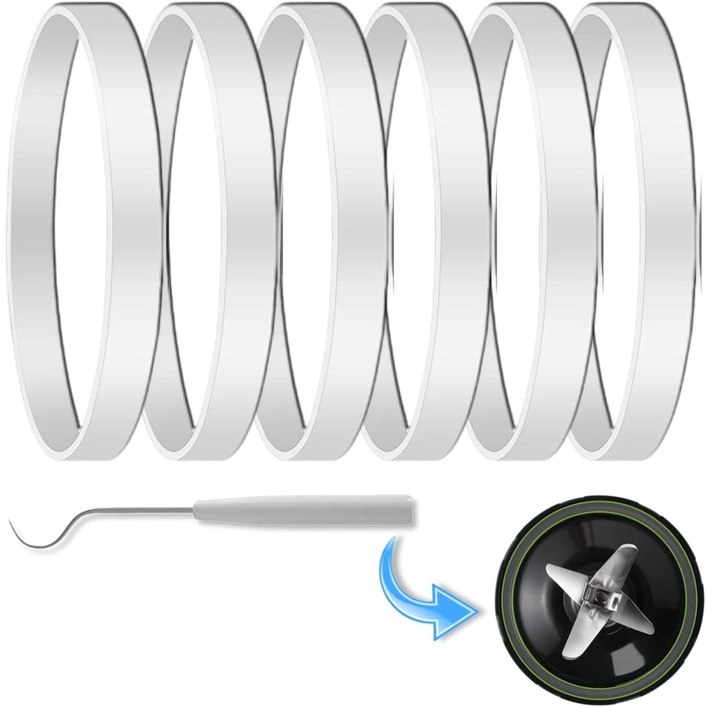 6 แพ็คปะเก็นยางเปลี่ยนซีล 3.94 นิ้วสําหรับ Nutri Ninja เครื่องปั่นอะไหล่สําหรับ Ninja Auto-iQ Pro Ex