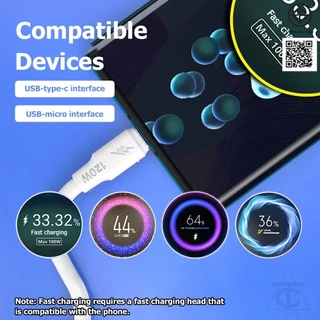 สายชาร์จและถ่ายโอนข้อมูล Type-C / Micro USB แบบชาร์จเร็ว (120W) สำหรับโทรศัพท์มือถือ