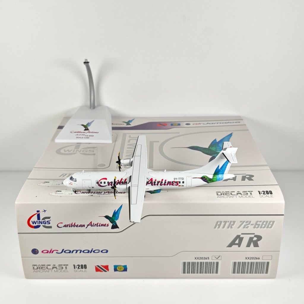 JC Wings XX20265 1: 200 Caribbean Airlines ATR72-600 9Y-TTD รุ่นโลหะผสม