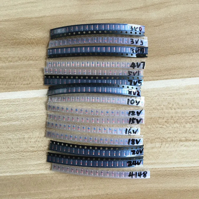 LL34 SMD ซีเนอร์ไดโอดแพคเกจ 1/2W 3v-24v 15 ชนิด *20 ชิ้น = 300 ชิ้น 1N4148 ชุด
