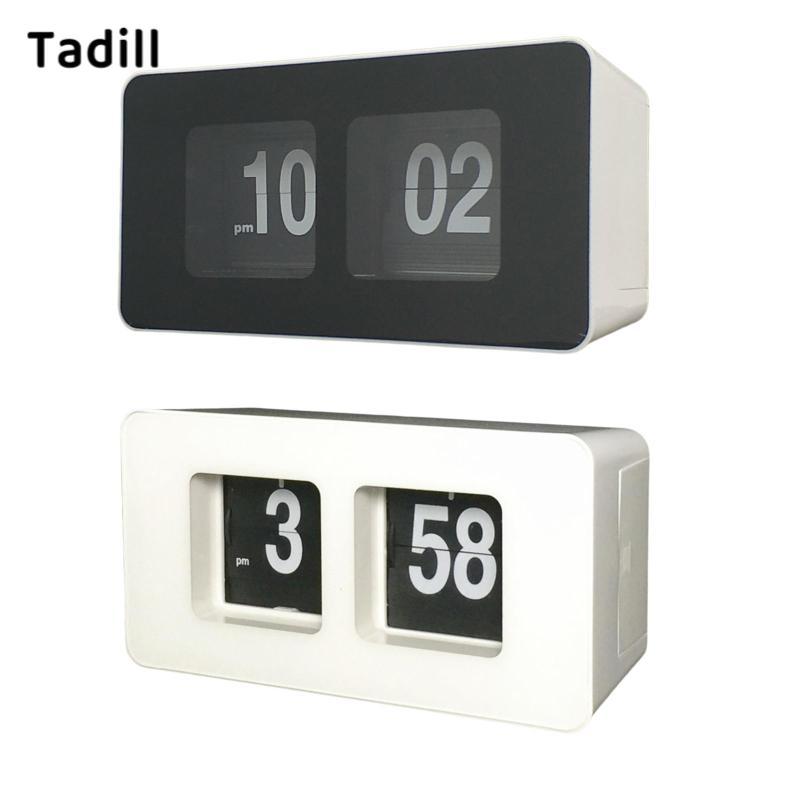 [negjsg] Retro Flip Clock นาฬิกาตั้งโต๊ะดิจิตอลเงียบที่ไม่ซ้ํากันสําหรับโฮมออฟฟิศ Study