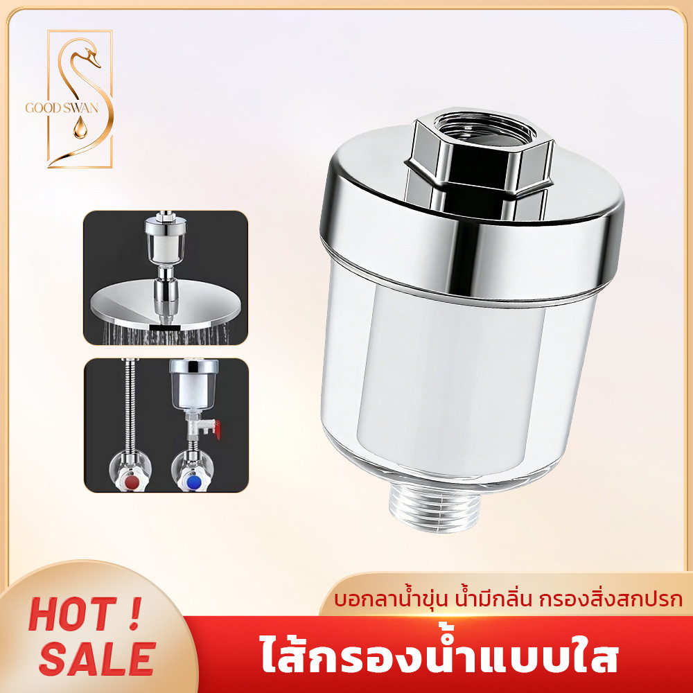 GOOD SWAN ไส้กรองแบบใส กรองคลอรีน ตะกอน ใช้กับเกลียวมาตรฐาน ติดตั้งสะดวก