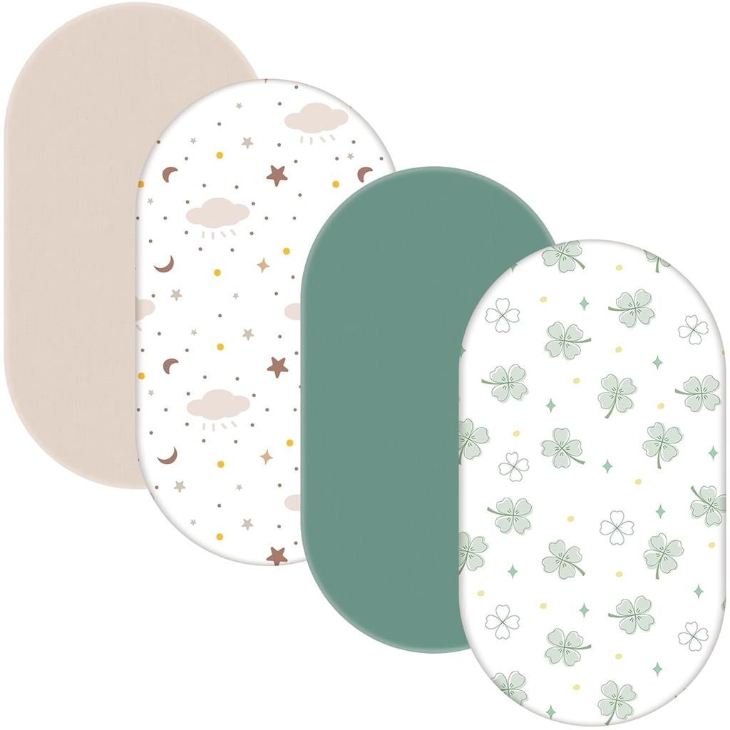 แผ่นเบสเนต 4 แพ็ค - แผ่นติดตั้งเบส 30"x18" สําหรับ Halo BassiNest, 4คุณแม่ MamaRoo, Chicco LullaGlid