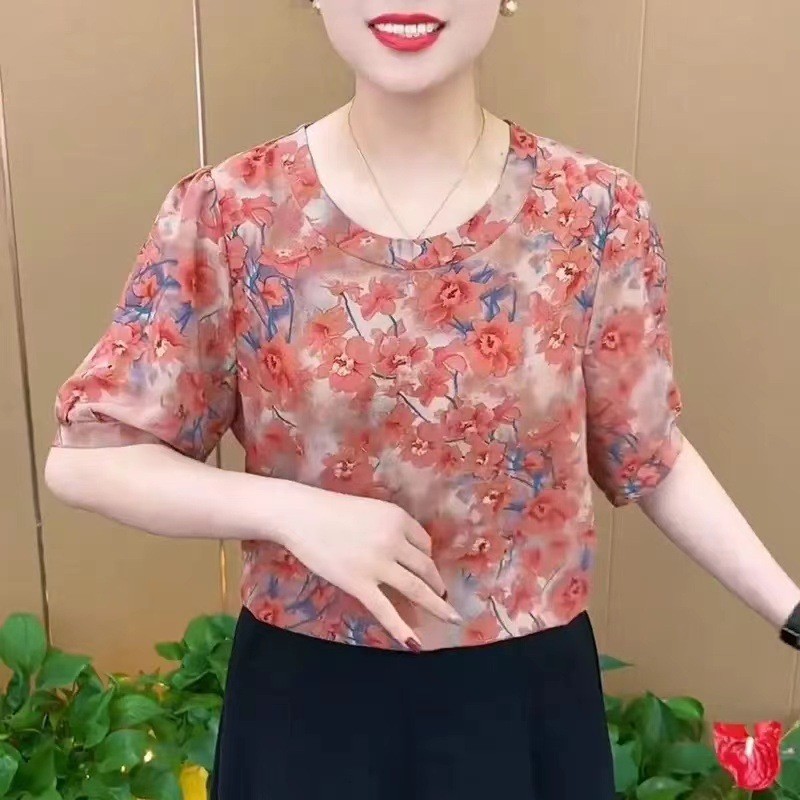 Tw Age ขนาดเล็กลดตรงกับ t สไตล์ตะวันตกใหม่เกาหลีแขนสั้นคอกลมแฟชั่น All-Classy Top ผู้หญิงฤดูร้อนเสื้