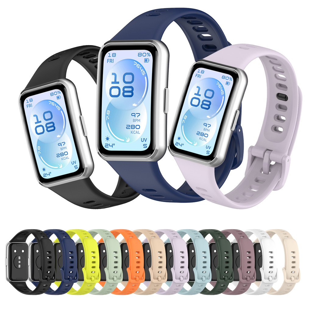 สายรัดซิลิโคนสําหรับเล่นกีฬาสําหรับ Huawei Band 11 pro สร้อยข้อมือสายรัดข้อมือสมาร์ทวอทช์กันน้ํา