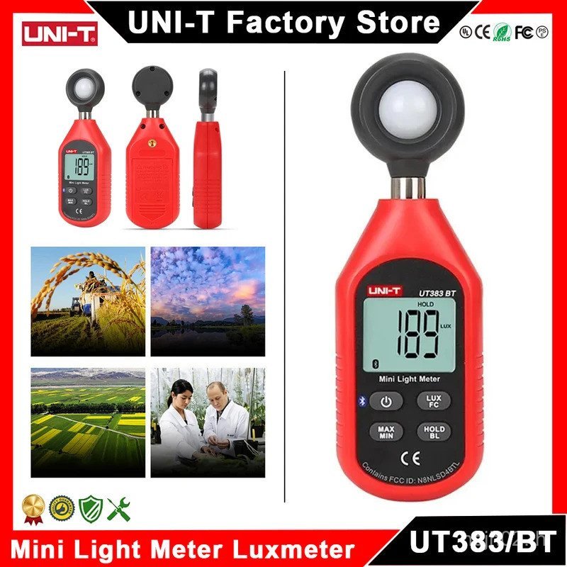 UNI-T UT383 UT383BT เครื่องวัดแสงขนาดเล็ก Digital Professional Luxometer 199900Lux 18500FC Illuminom