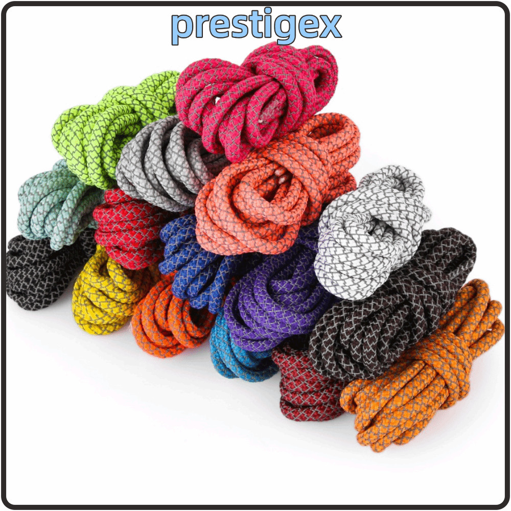 PRESTIGEX Shoestrings ขนาด 100 ซม./140 ซม., สายเชือกผูกรองเท้าสำหรับกีฬา, ทำจากโพลีเอสเตอร์คุณภาพสูง, มีแถบสะท้อนแสงเพื่อความปลอดภัยและตกแต่งรองเท้าให้น่าสนใจ