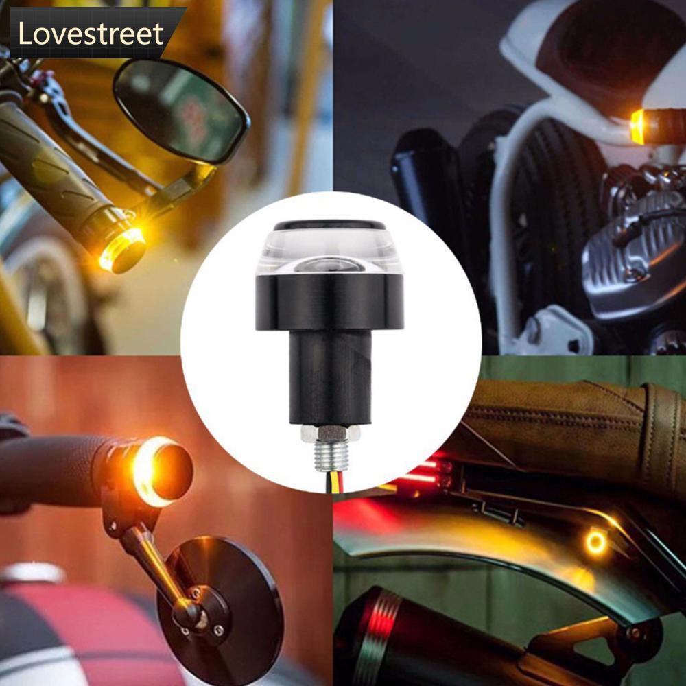 LOV 1 PC รถจักรยานยนต์เลี้ยวสัญญาณไฟ LED Blinker Handle Bar End Handlebar สีขาวสีเหลือง E3J7