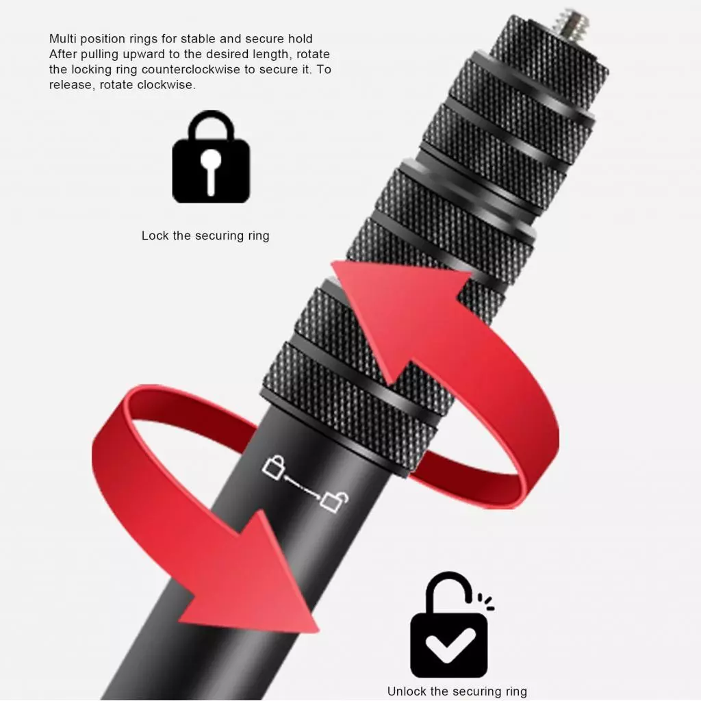 ไม้เซลฟี่ Selfie Stick สำหรับ Insta360 GO Ultra อลูมิเนียม thumbnail 7