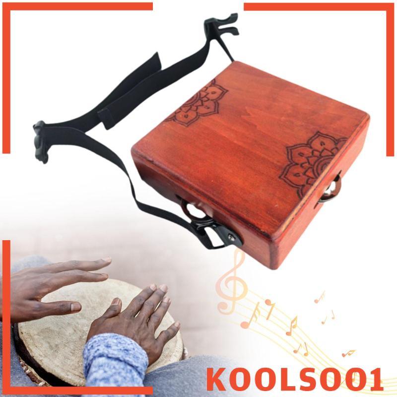[Koolsoo1] Two Tone Cajon Box Drum พกพาสะดวก Shaker เครื่องดนตรีโลหะสวมใส่