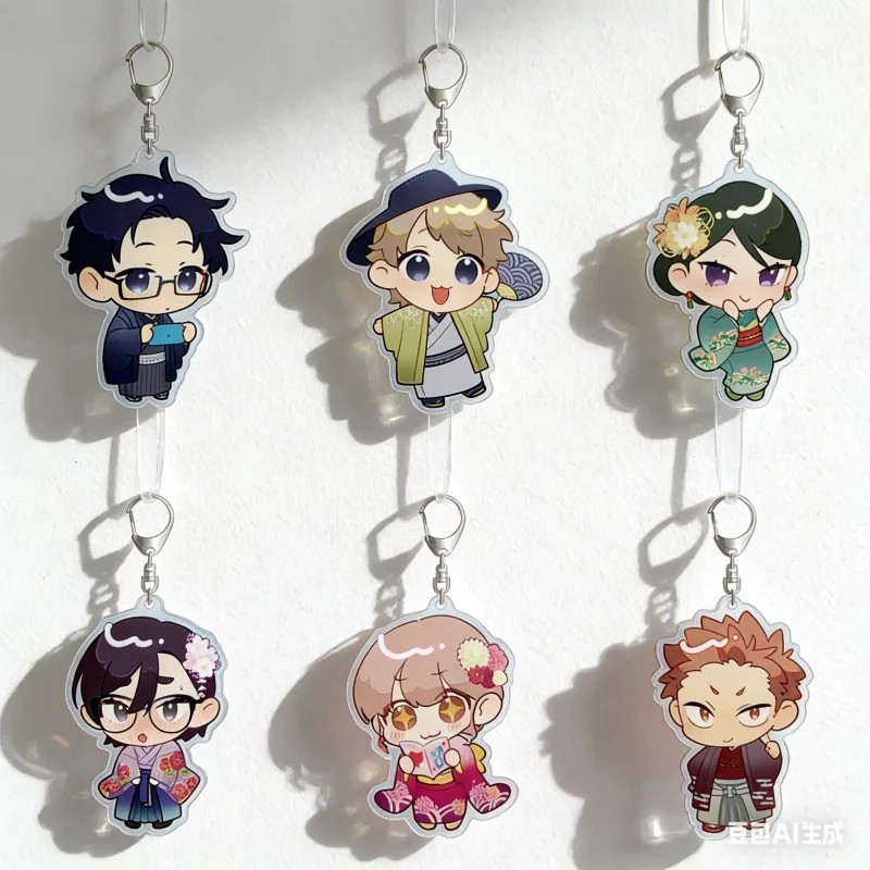 อะนิเมะ Wotakoi พวงกุญแจยากที่จะ Love A Otaku อะคริลิคโปร่งใส Mica พิมพ์ตัวอักษรกระเป๋านักเรียนตกแต่