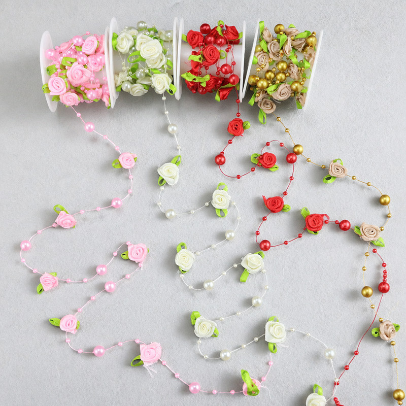 (2 เมตร/ถุง) ริบบิ้น ดอกไม้งานแต่งงานงานแต่งงานลูกปัดโซ่ Arches เก้าอี้กลับ Handmade DIY งานแต่งงานวัสดุตกแต่ง ราคา ถูกที่สุด ดีลบีเคเค แกลเลอรีภาพที่ 5