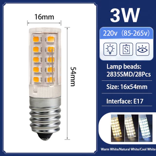 OIMG หลอดไฟ LED E17 3W 5W AC 85-265V SMD 2835 Warm light 3000K Neutral light 4000K แสงสีขาว 6000K หลอดไฟ LED สําหรับตู้เย็นจักรเย็บผ้าช่วง Hood