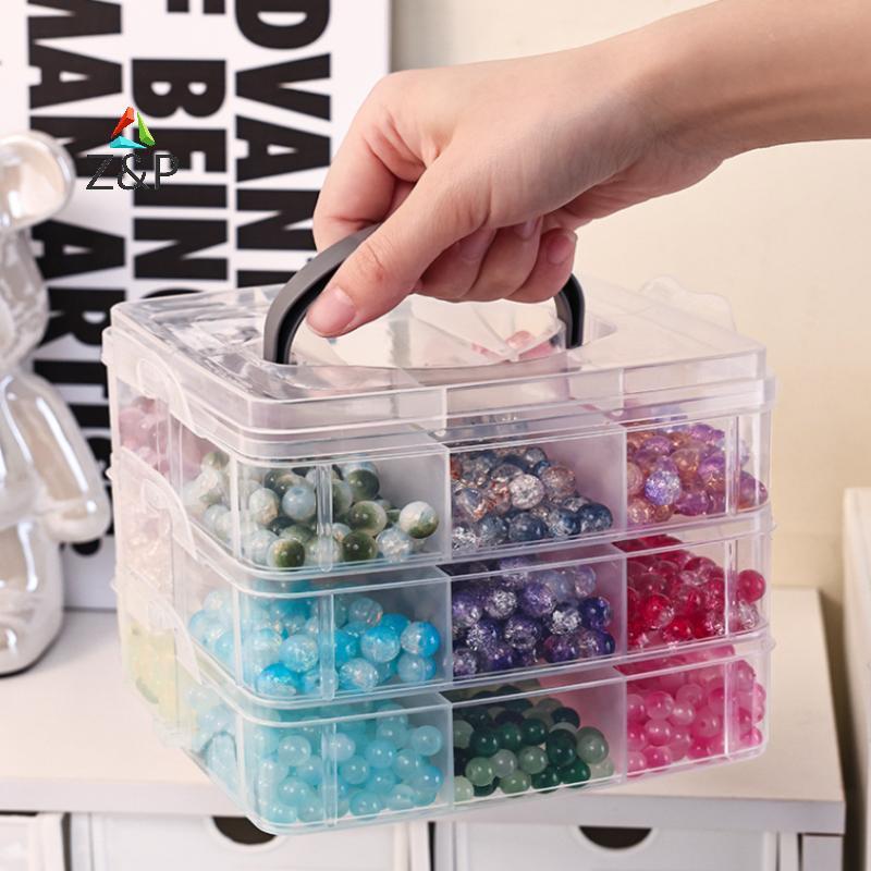 Z&P 1/2/3/4 ชั้นโปร่งใสปรับ Staablepartment Slot กล่องเก็บพลาสติกสําหรับจัดระเบียบของเล่นเครื่องประด