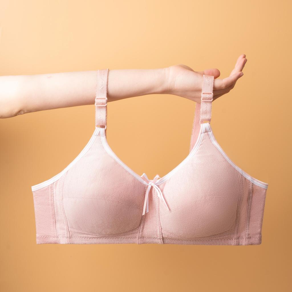 AB7094 เสื้อในไม่มีโครง ผ้าคอตตอน มี2ตะขอ คัพAB ใส่สบาย ของส่งจากกรุงเทพ  AB7094