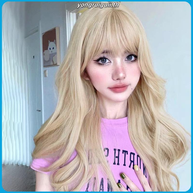 วิกผมลอนสีบลอนด์ มีหน้าม้า (ยาว 60 cm) GDS Wigs