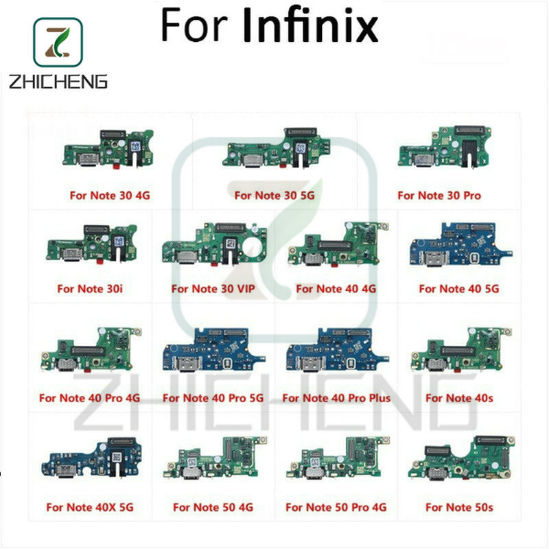 สําหรับ infinix Note 30 4G 5G Pro 30i 40 Plus 40s 40X 50 50s VIP แท่นชาร์จพอร์ตอะไหล่ซ่อม Charger Board Flex Cable