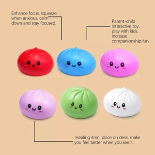 สกุดชี่ Siopao Toy Rainbow Glitter Dumpling Squishy Slime แบบพกพา Fidget ความเครียดบรรเทาของเล่นของขวัญ