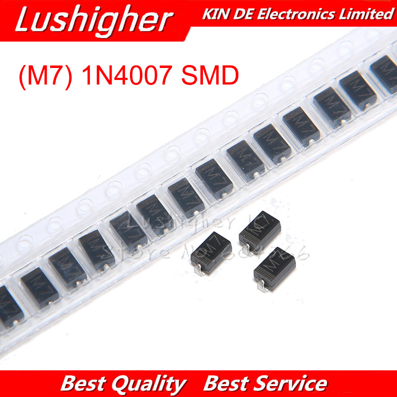 100PCS 1N4007 SMA IN4007 M7 1A 1000V SMD วงจรเรียงกระแสไดโอด