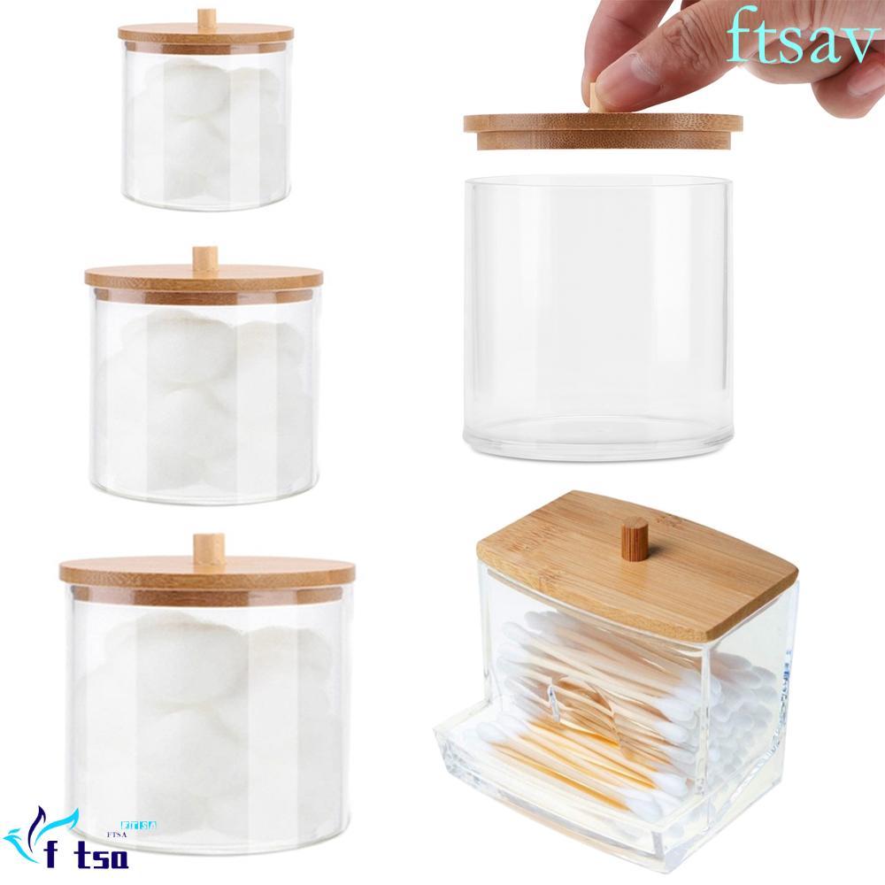 SWIFTSAVER Qtips Holder เครื่องสําอางอะคริลิคแต่งหน้าคอนเทนเนอร์ Candy Cotton Ball Dispenser