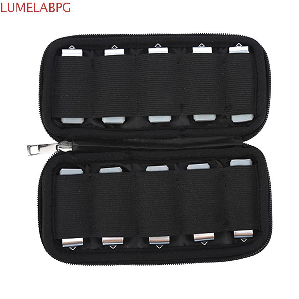 LUMELABPG แฟลชไดรฟ์ Organizer มัลติฟังก์ชั่สีดํา U Disk Holder กันฝุ่นพร้อมซิป Neoprene U Disk Bag