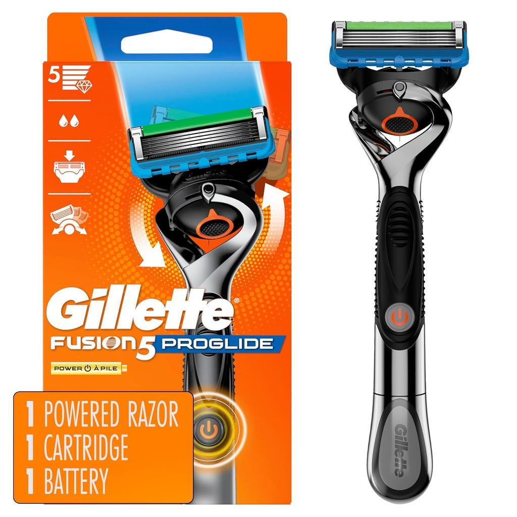 Gillette ProGlide มีดโกนผู้ชายทรงพลัง,1Gillette power ด้ามมีดโกน+1ใบมีดทดแทน