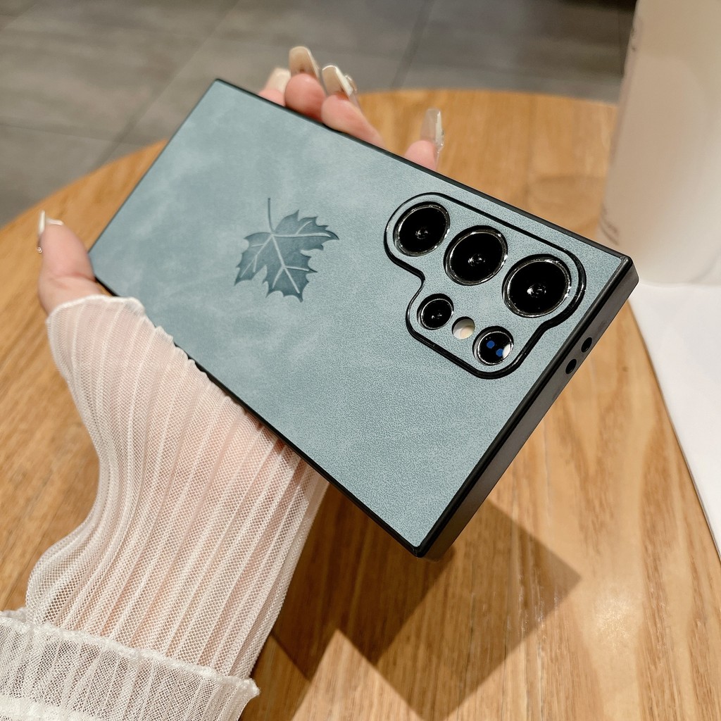 เหมาะสําหรับ Samsung s24ultra เคสโทรศัพท์แกะหนัง s23plus/s22/s21S25Edge เคสป้องกัน TAQ26.3.29