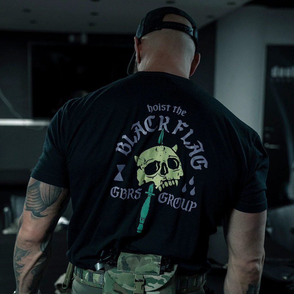 Tough Guy Club Skull Series Skull พิมพ์ผู้ชายสไตล์ทหารลูกเรือคอผ้าฝ้าย 100% การฝึกอบรมกีฬาแขนสั้นเสื้อยืด 0331