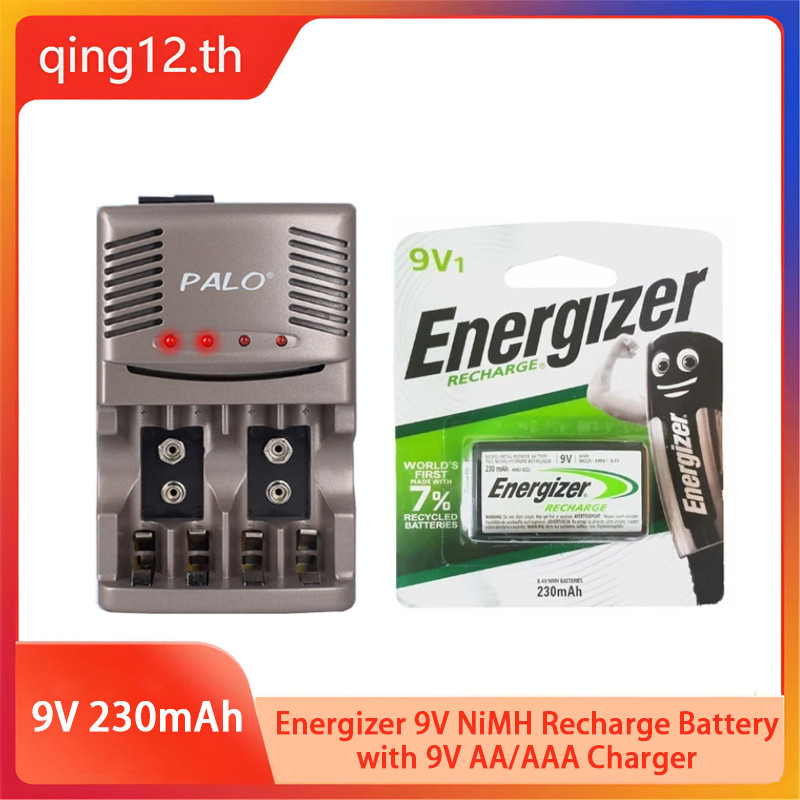 Energizer 9V NiMH เติมเงินแบตเตอรี่ 230mAh + เครื่องชาร์จ AA/AAA 9V