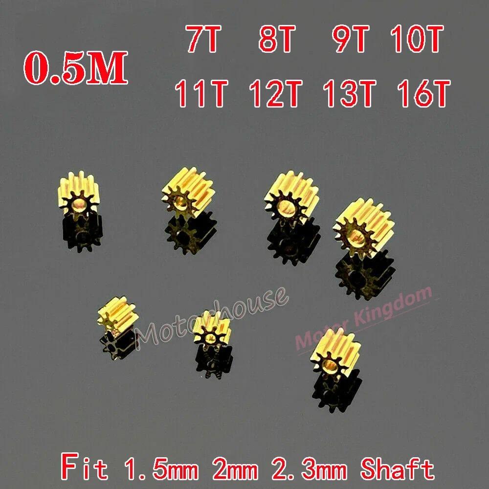 0.5M Modulus Toy Car Motor Transmission Gear 7T - 13T 16T Teeth Metal Copper Gear Fit 1mm 1.5mm 2mm 