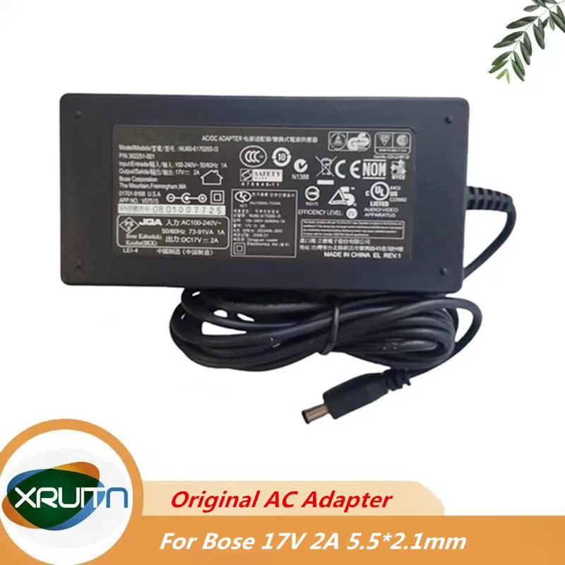 ของแท้ NU60-6170200-อะแดปเตอร์ I3 AC/DC P/N 302251-001 17V 2A 34W สําหรับ Bose Music Monitor M2 พร้อ