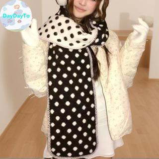 DayDayTo ผ้าพันคอดouble-faced สไตล์เกาหลีpolka dot สำหรับผู้…