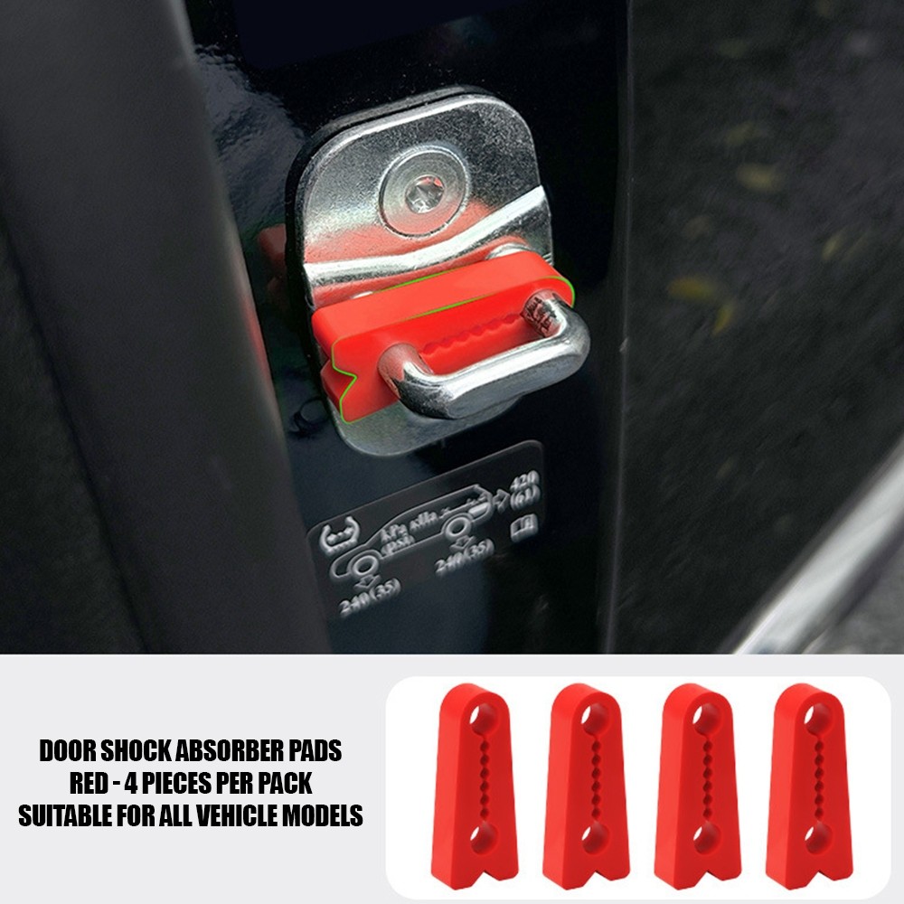 4ชิ้น ซิลิโคนแผ่นดูดซับแรงกระแทกประตูรถยนต์, ป้องกันการชนกันของประตูรถ, ดูดซับแรงกระแทก, และแผ่นปรับเสียง