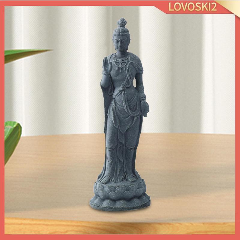 [Lovoski2] Guan Yin รูปปั้นงานศิลปะปลาตกแต่ง Aquarium ภูมิทัศน์ Kuanyin ตุ๊กตาสําหรับโต๊ะห้องนอนพิธี