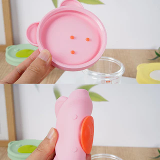 Berma Baby กล่องเก็บอาหารเด็ก 3PCS ฝาซิลิโคนการ์ตูน เข้าไมโครเวฟได้ ปลอดภัยสำหรับลูกน้อย