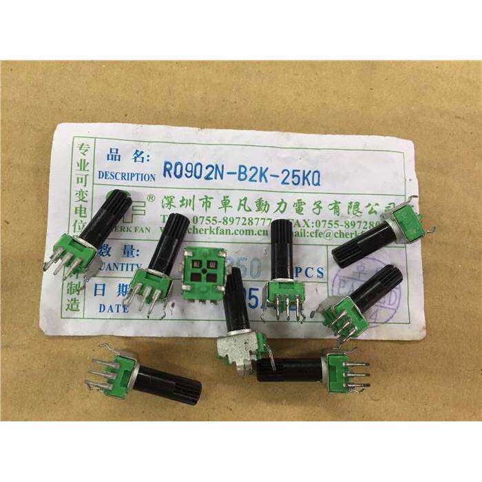 1PCS CF R0902N -B2K-25KQ 09 ประเภทแนวตั้งเดี่ยว potentiometer B2K 50K 1M ความยาว 18 มม.ดอกไม้