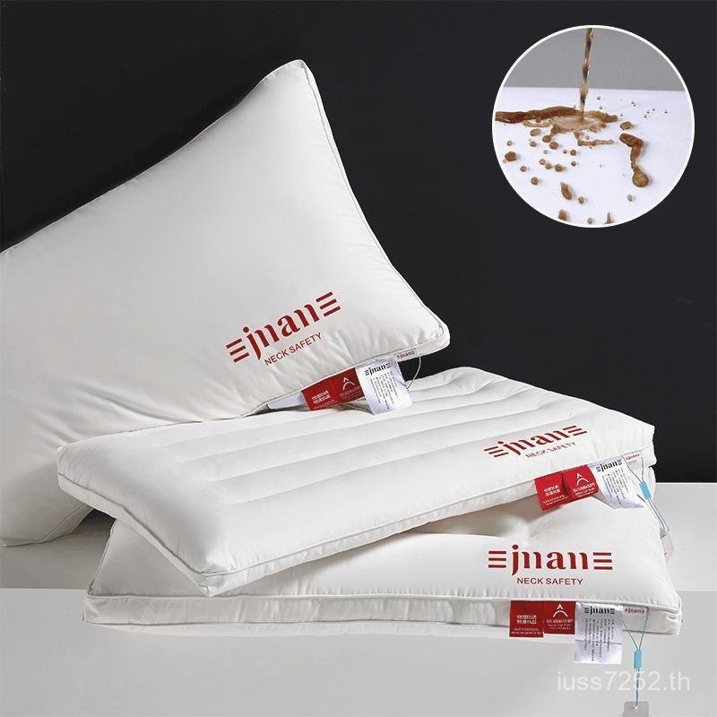 หมอน หมอนรองคอในครัวเรือน/ผู้ใหญ่ Anti-Stain หมอนหมอนนุ่มหมอนโรงแรมคอผ้าฝ้ายแท้ NeckSafe PBS1